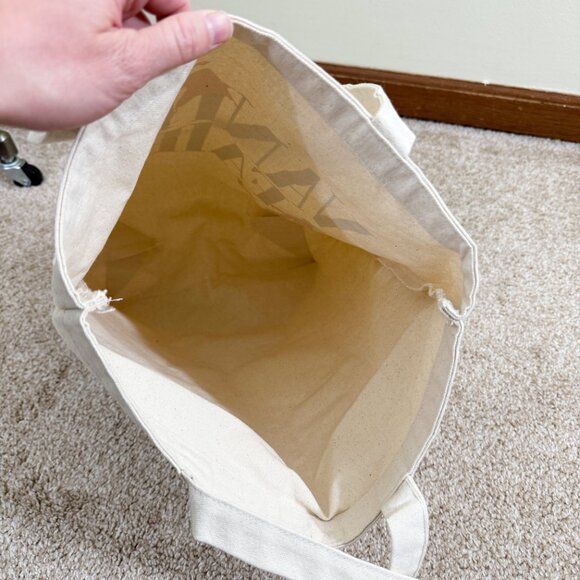 Vanity Fair Tan Canvas Graphic Tote Bag Open Top EUC - Picture 3 of 5